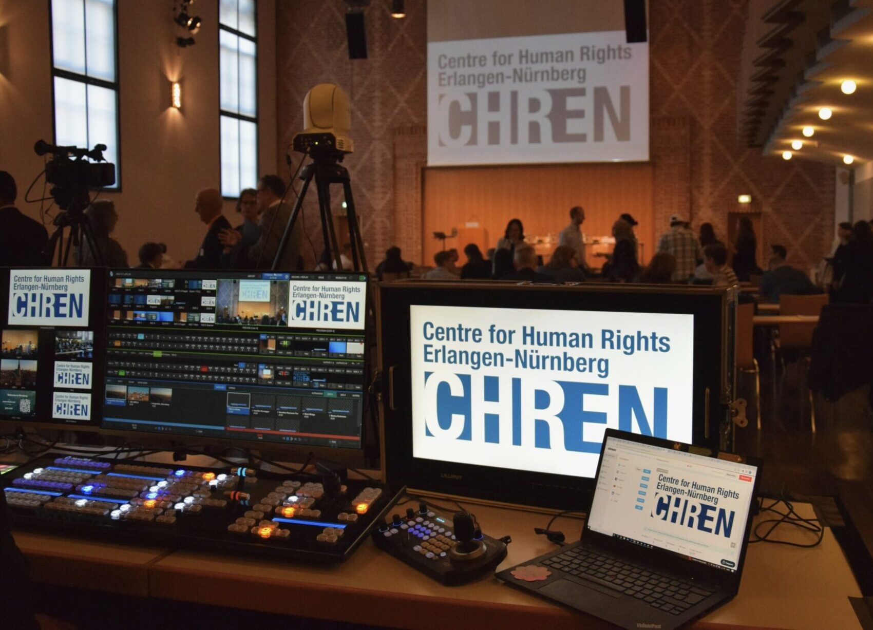 Display screens with CHREN logo